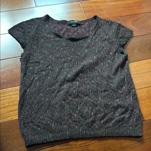 Christopher Pischer Burgundy and Gray Cashmere Top